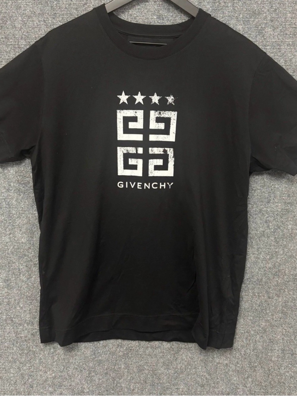 GIVENCHY Men's Black 4g Emblem Crew NeckT-Shirt size S